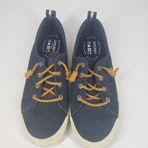 Sperry Deck Shoes Women US Size 8 Crest Vibe Navy Blue Lace Up STS8400